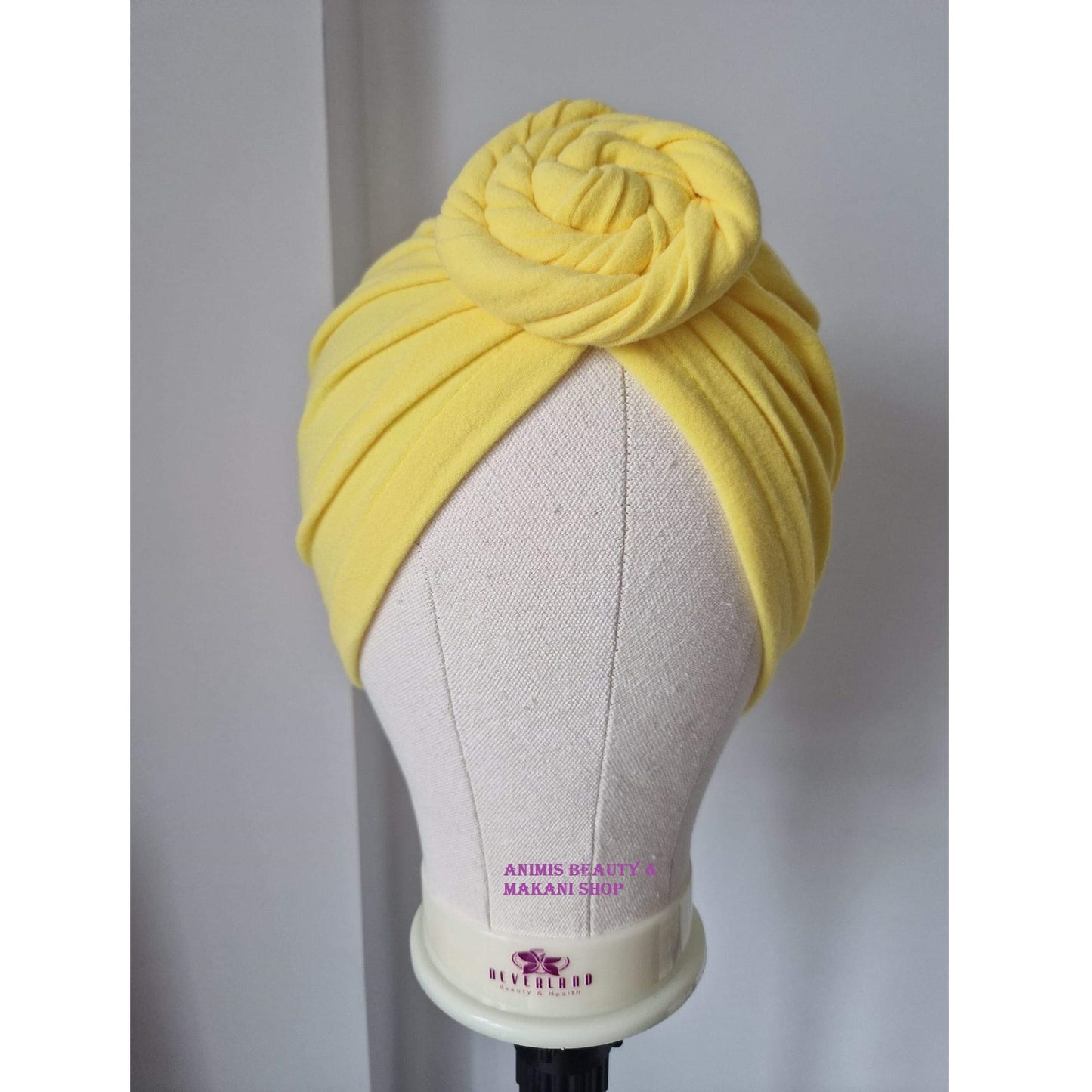Turban pentru femei, din viscoza, Fashion casual sau post chimioterapie, Galben