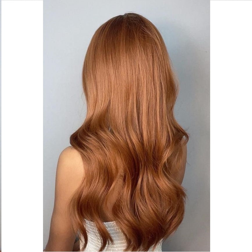 Peruca Blond ARAMIU, par lung drept, cu breton, 65 cm