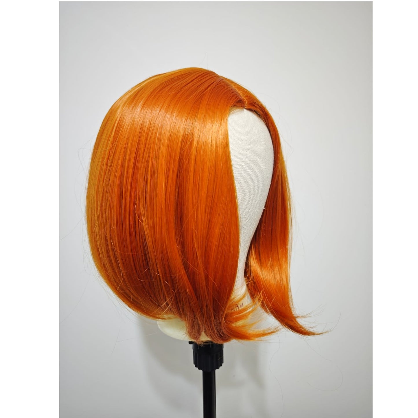Peruca Orange portocalie pentru Cosplay Halloween, model bob, par drept, fara breton, 30 cm