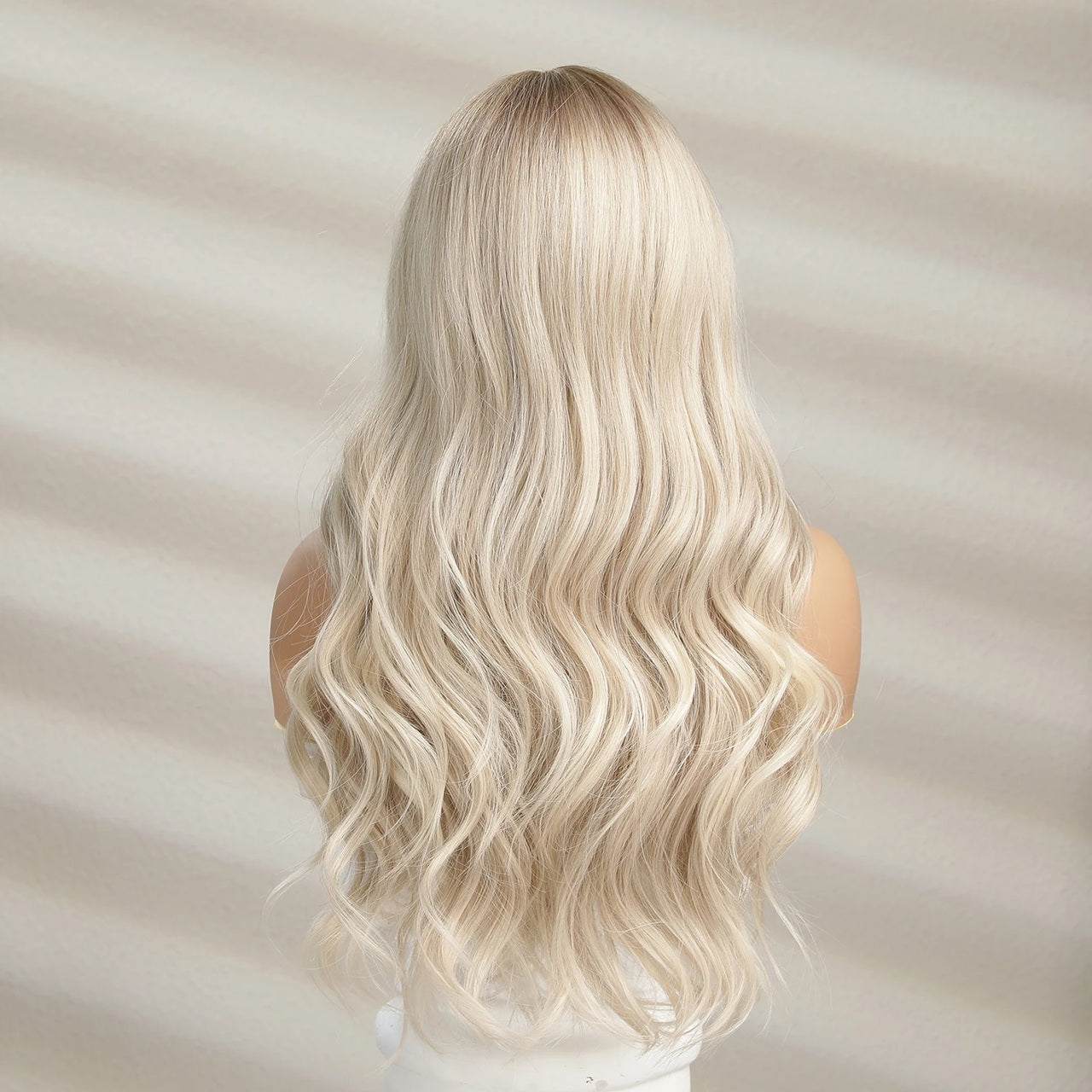 Peruca Blond Deschis, par lung ondulat, 65 cm