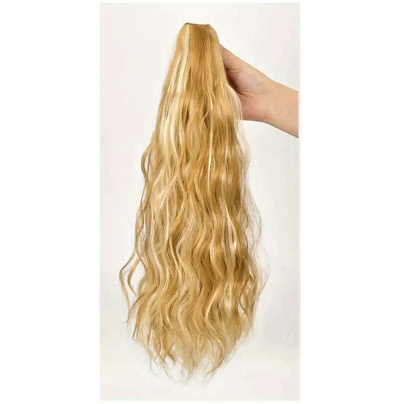 Coada par Blond Miere Suvitat, ondulata cu cleste