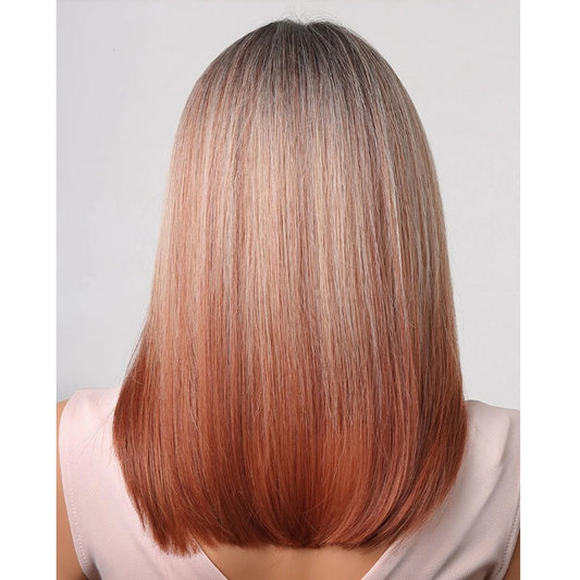 Peruca Ombre Blond Aramiu, par mediu drept, fara breton, 40 cm