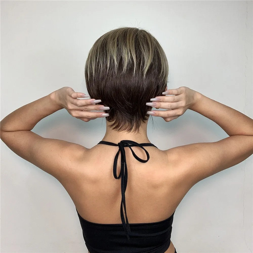 Peruca scurta Ombre Blond, par drept