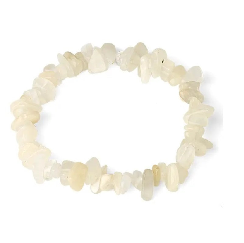 Bratara Piatra Lunii (Moonstone) pietre chips 6-8 mm