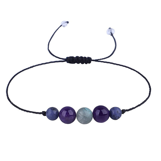 Bratara STRES cristaloterapie 5 cristale, tip snur