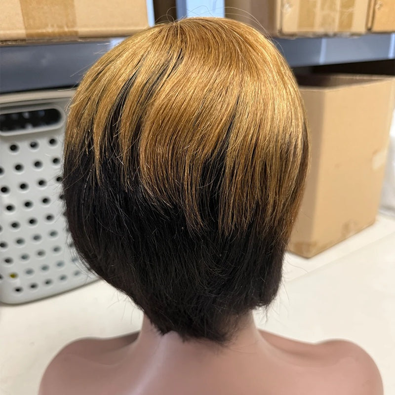 Peruca scurta Aramie din par natural, model Pixie, 100% Remy