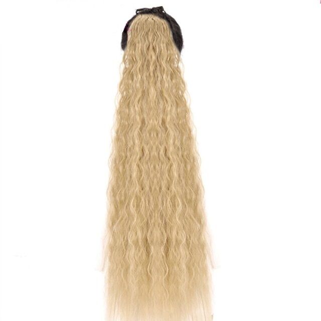 Coada par Blond Cenusiu creata, 85 cm, cu suvita laterala