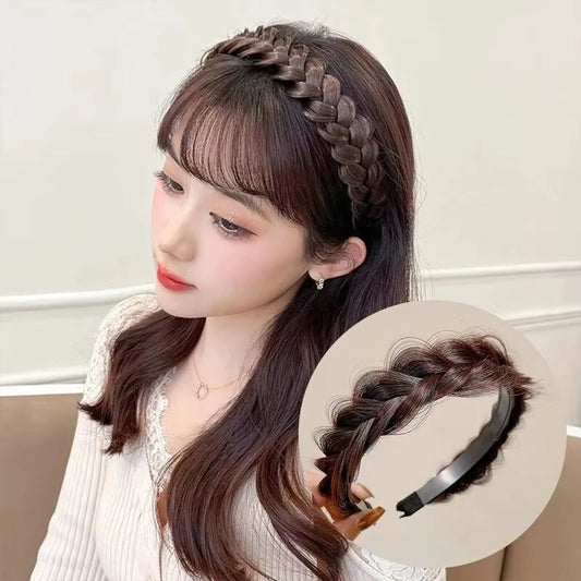 Bentita cordeluta din par impletit Saten Deschis