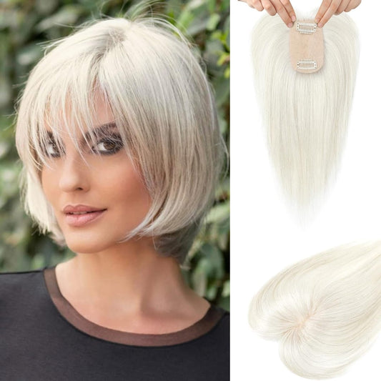 Topper Blond platinat din par natural