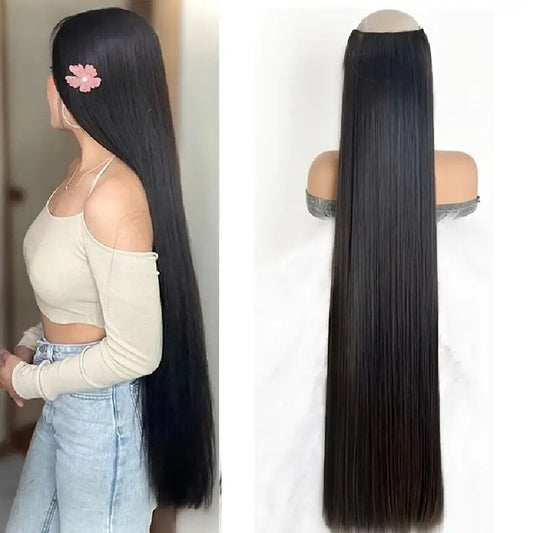 Extensii par Negre, drepte, 100 cm