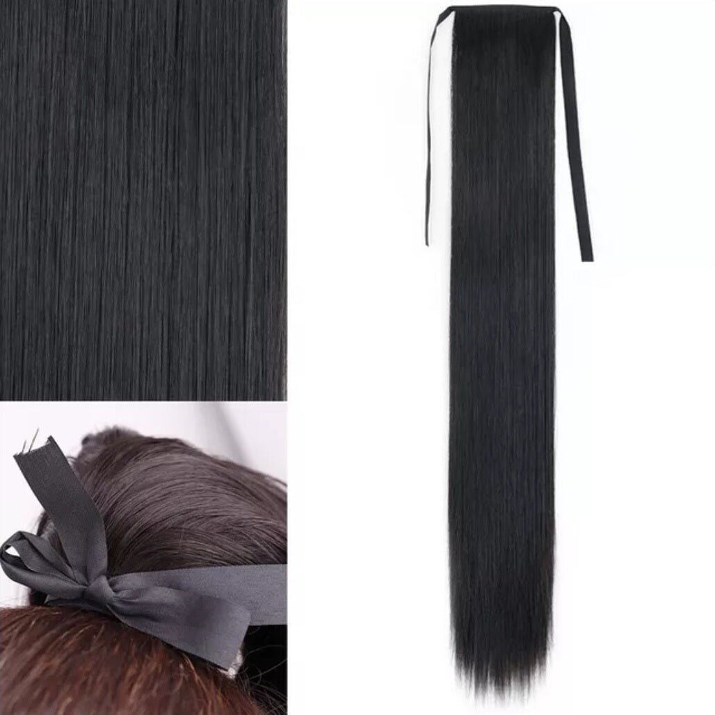 Coada par Neagra dreapta 70 cm, cu 2 panglici