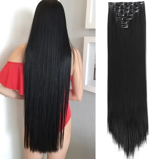 Extensii par Castaniu inchis, 80 cm, drepte