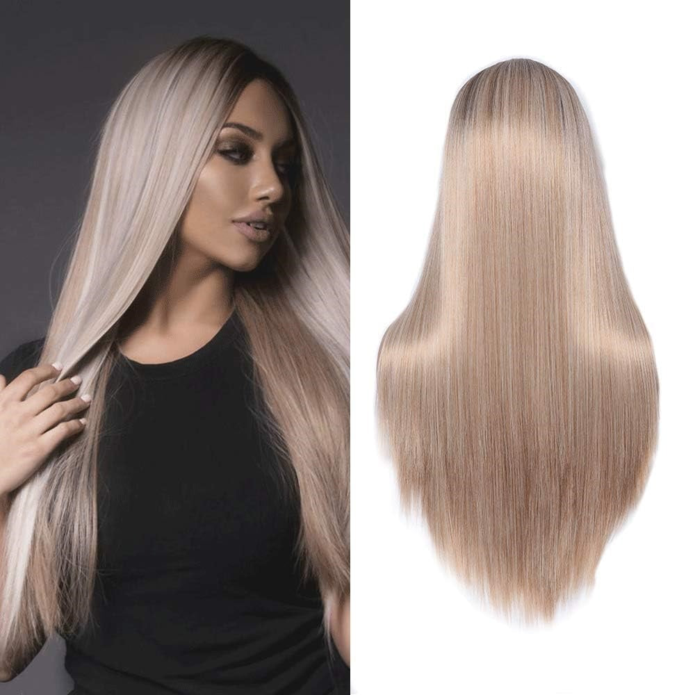 Peruca Blonda, par lung drept, fara breton, 70 cm