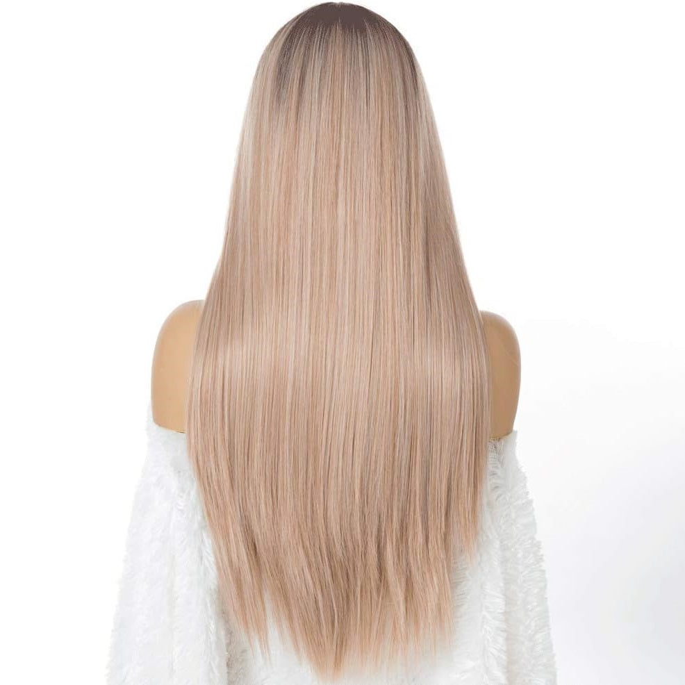 Peruca Blonda, par lung drept, fara breton, 70 cm
