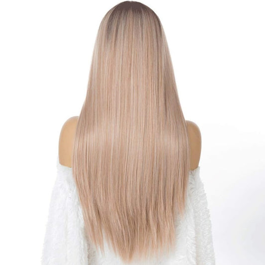 Peruca Blonda, par lung drept, fara breton, 70 cm