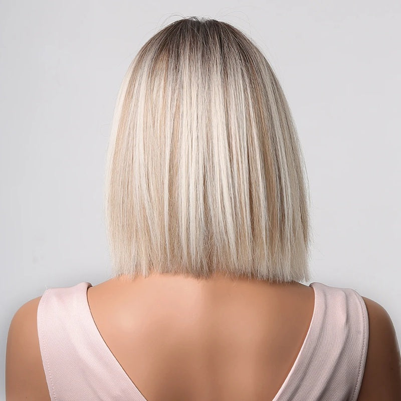 Peruca Blond suvitat, par bob drept, fara breton, 36 cm