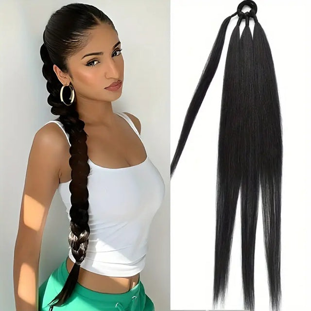 Coada par NEAGRA 76 cm, pentru impletit