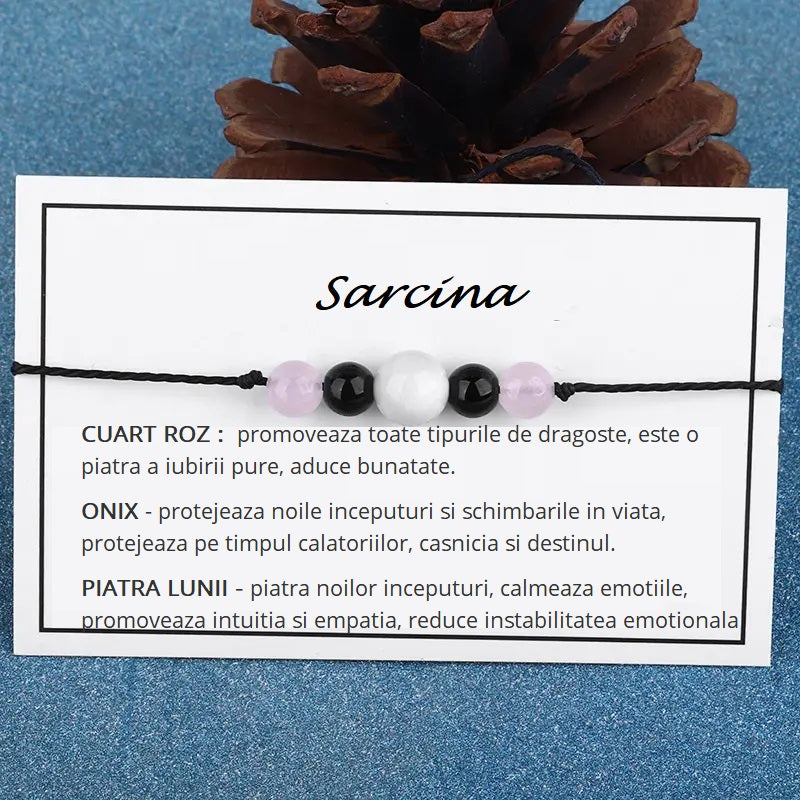 Bratara SARCINA cristaloterapie 5 cristale, tip snur