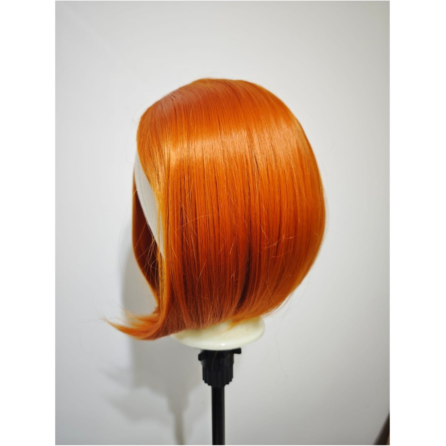 Peruca Orange portocalie pentru Cosplay Halloween, model bob, par drept, fara breton, 30 cm