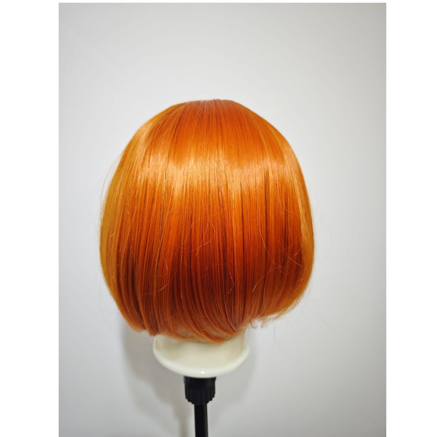 Peruca Orange portocalie pentru Cosplay Halloween, model bob, par drept, fara breton, 30 cm