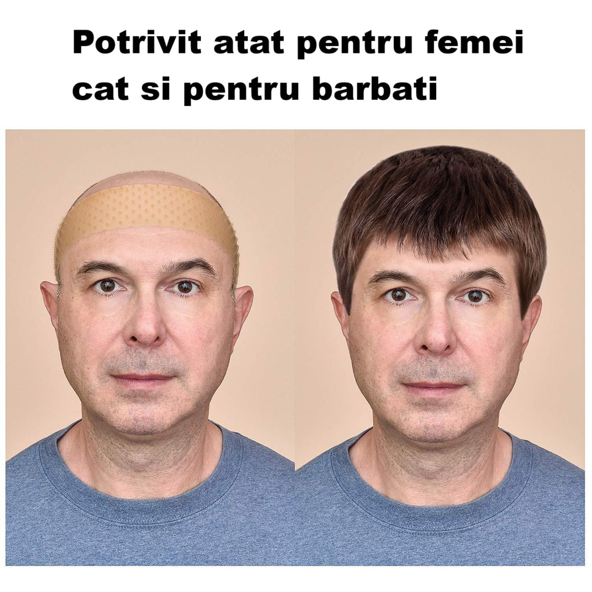 Banda elastica Crem din silicon pentru peruci  (2 buc/set)