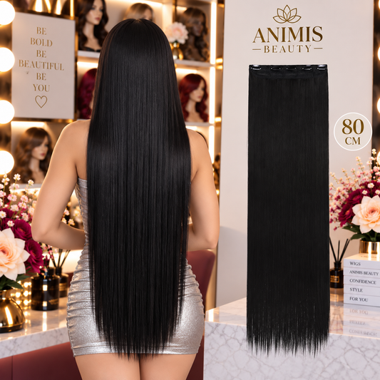 Extensii par Negre, drepte, 80 cm