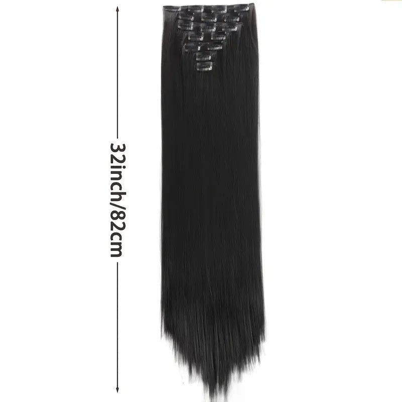 Extensii par Castaniu inchis, 80 cm, drepte