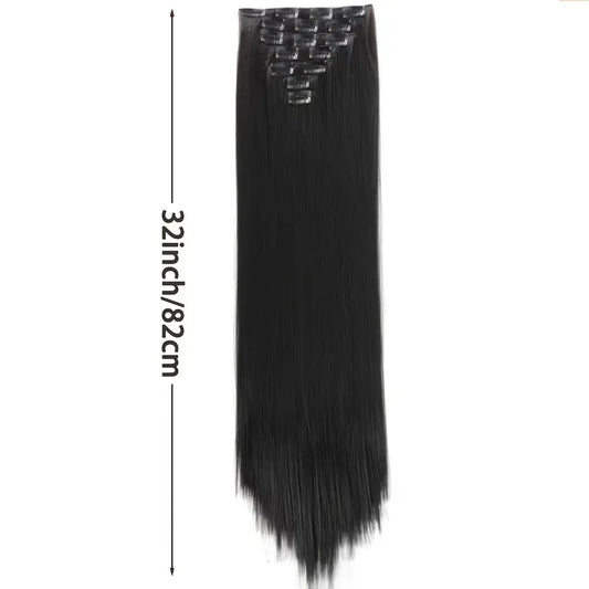 Extensii par Castaniu inchis, 80 cm, drepte