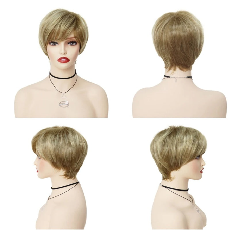 Peruca scurta Blond Cenusiu , par drept