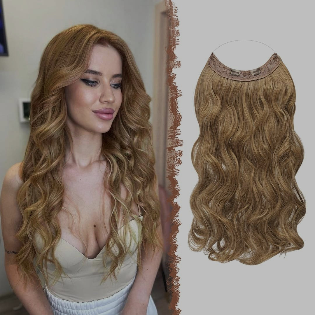 Extensii par Blond Nisipiu 2 in 1, ondulate