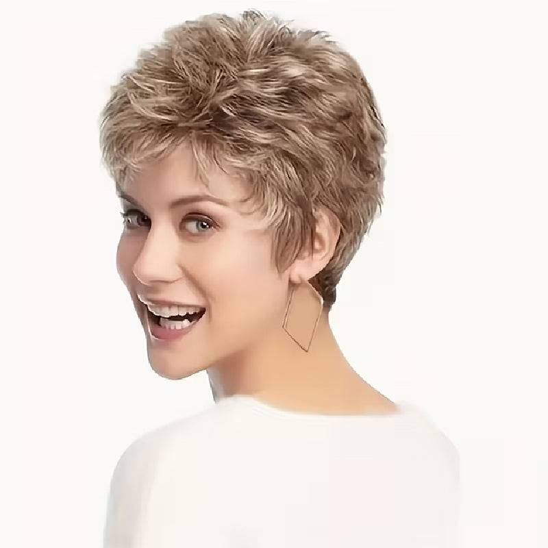 Peruca scurta Blond Nisipiu, par drept