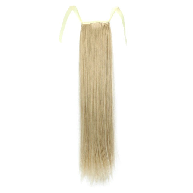 Coada par Blond Cenusiu dreapta, cu 2 panglici