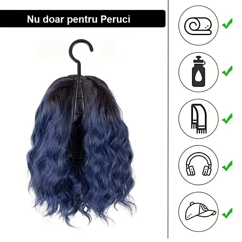 Suport pentru peruci (agatatoare) cu saculet de protectie