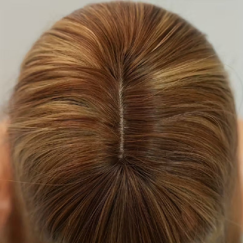 Peruca Maro Ciocolatiu Suvitat, par lung drept, cu breton, 72 cm