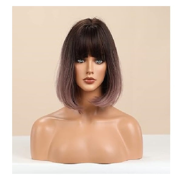 Peruca Mov Ombre, par bob drept, cu breton, 36 cm