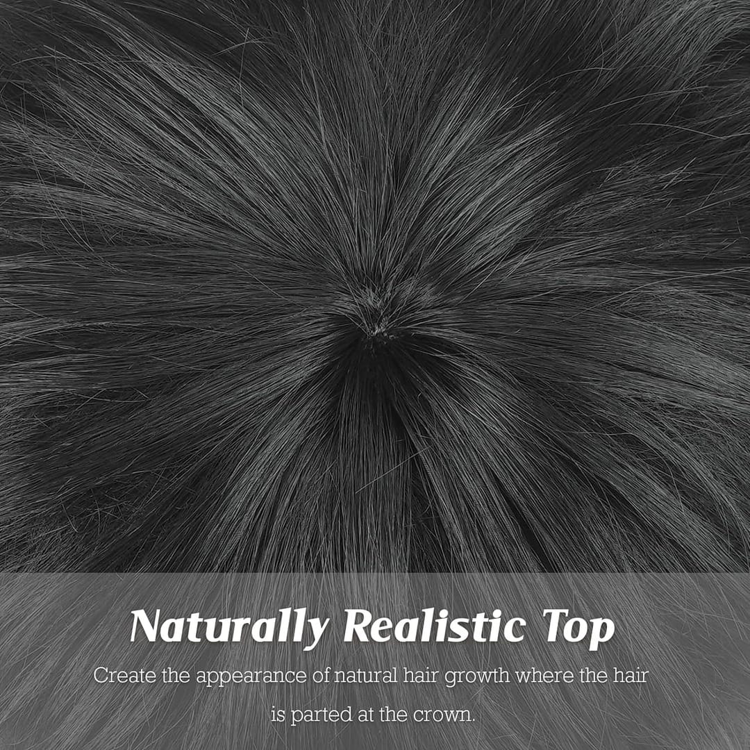 Peruca scurta Neagra din par natural, model Pixie, 100% Remy