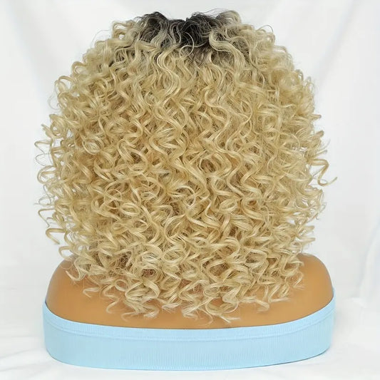 Peruca scurta Ombre Blond, par cret, cu dantela frontala