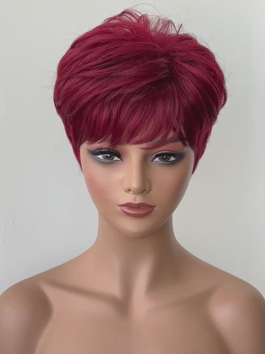 Peruca scurta Visinie Burgundy,  par drept