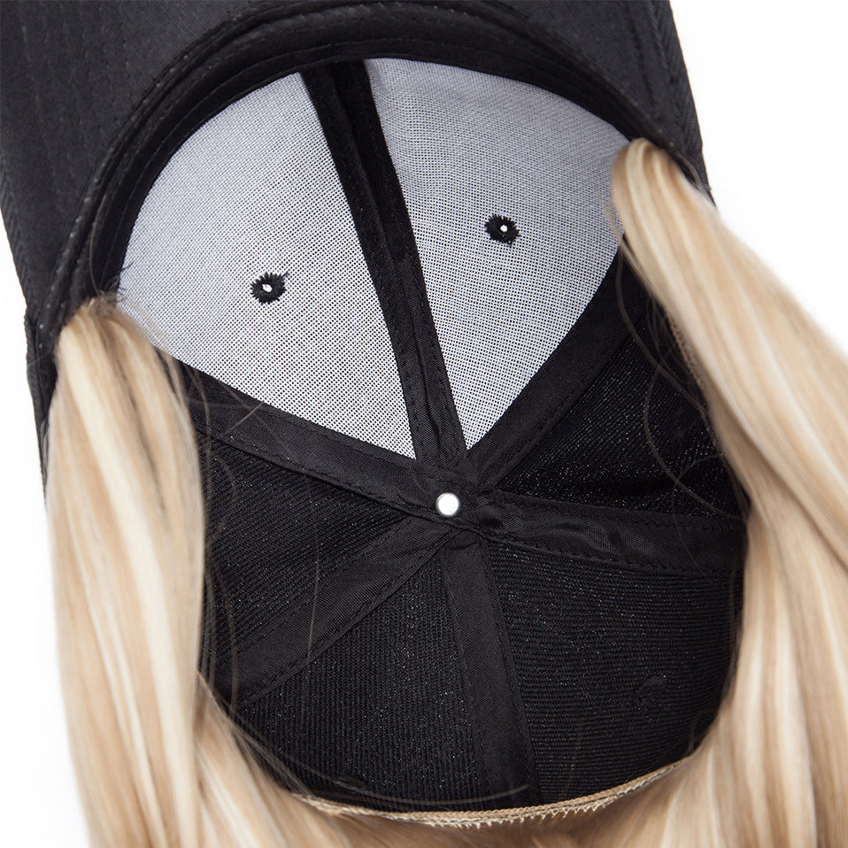 Peruca Blond Cenusiu, model bob, cu sapca, par drept, fara breton, 36 cm