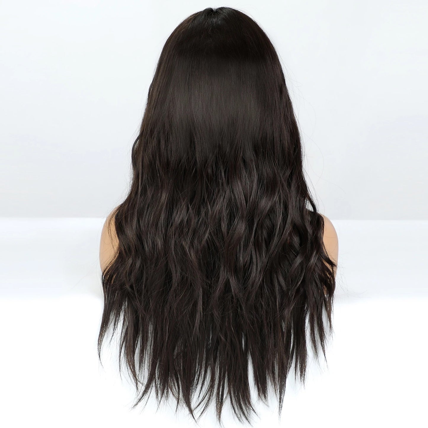 Peruca Saten Inchis, par lung ondulat, 70 cm