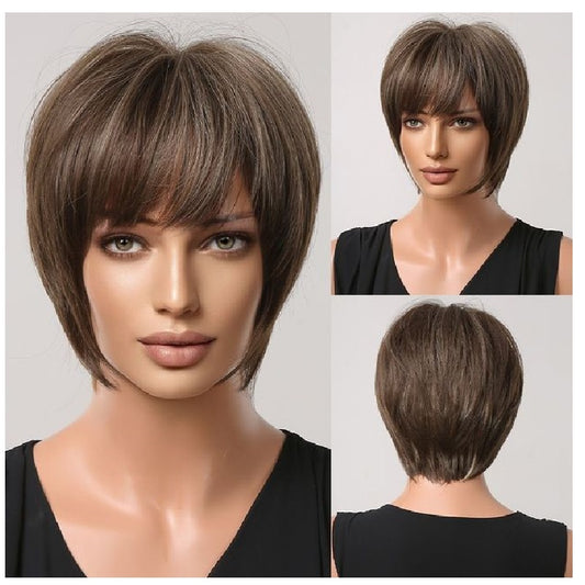 Peruca scurta Saten Deschis, par drept