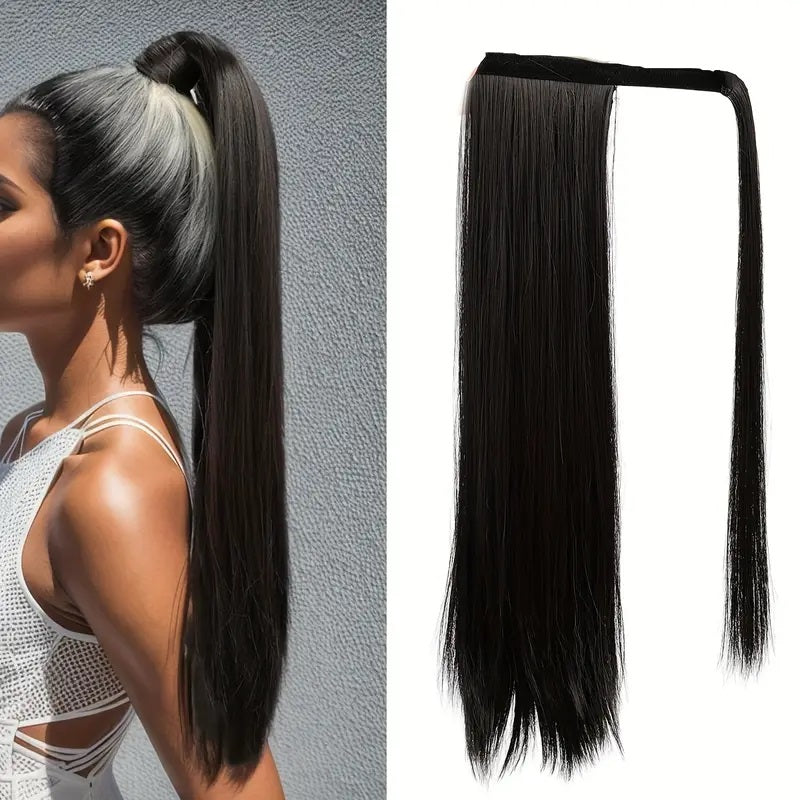 Coada par Saten inchis, 85 cm, dreapta, cu suvita laterala