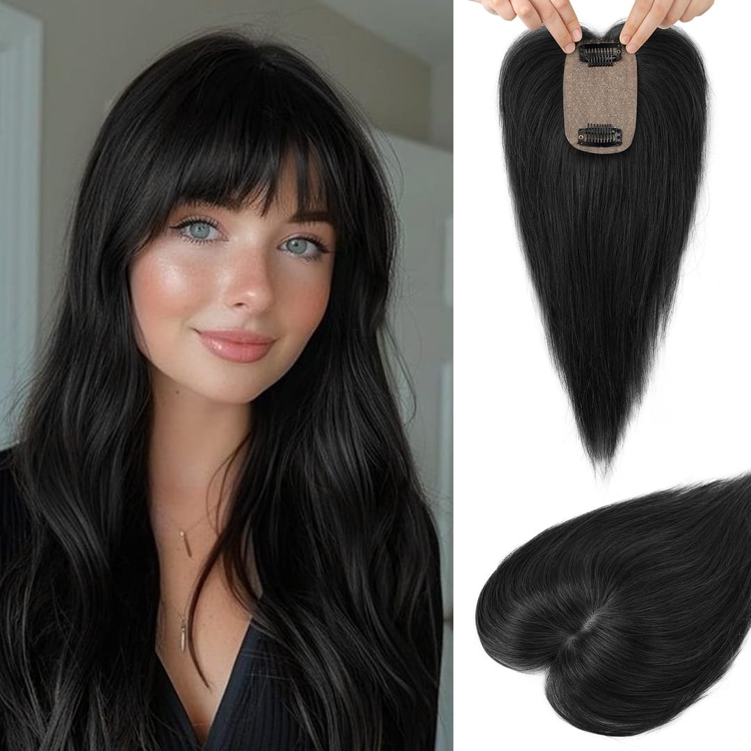 Topper Saten foarte inchis, din par natural