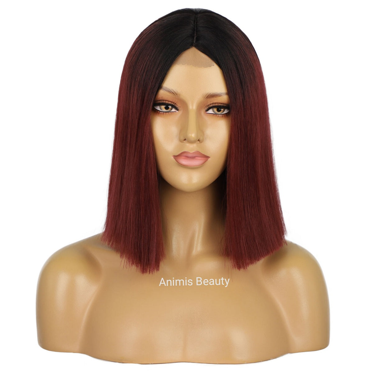 Peruca Visinie, par mediu drept, cu front lace, fara breton, 40 cm